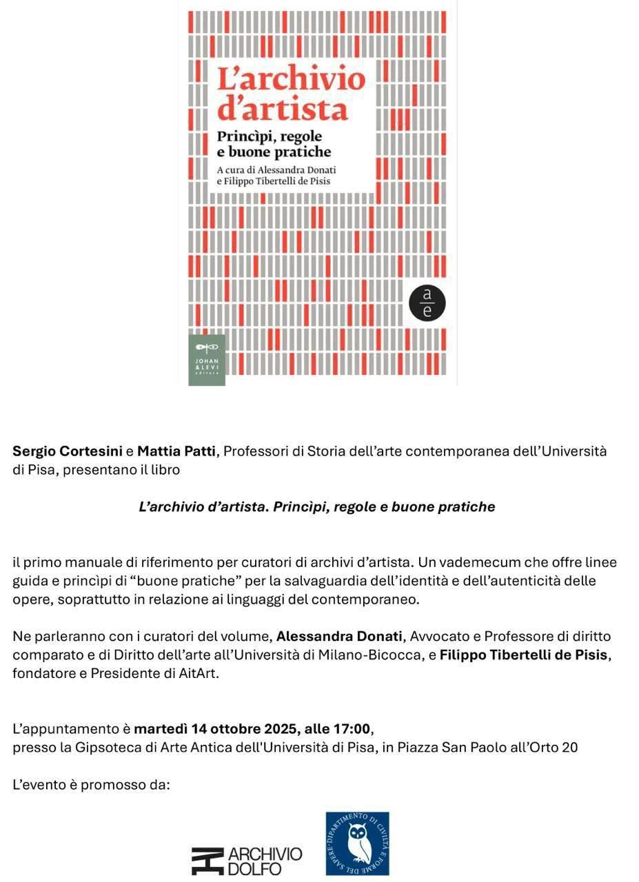 Presentazione del volume "L’archivio d’artista. Princìpi, regole e buone pratiche"